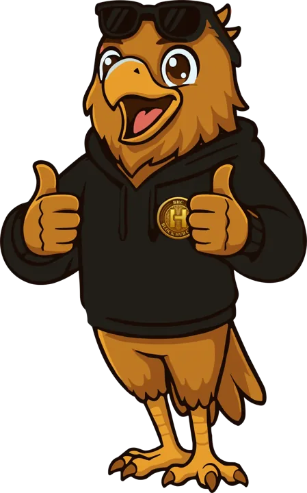 BHC eagle mascot wearing the official BHC logo